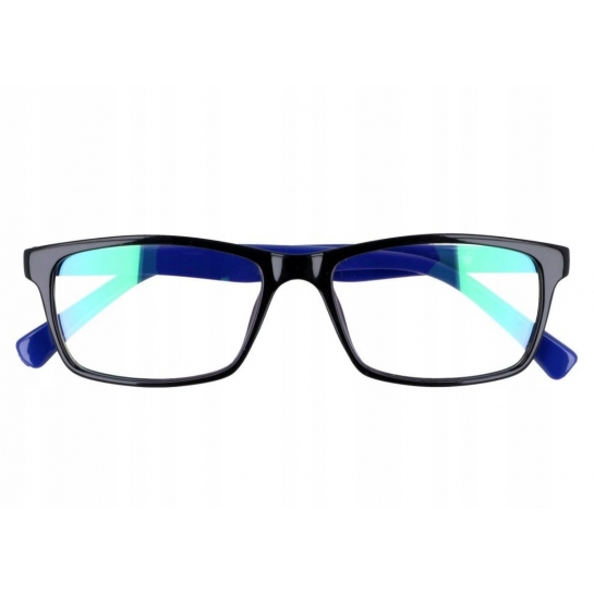 Okulary z filtrem Antyrefleksyjne zerówki Nerdy 9511D czarno-niebieskie